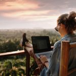 The superhero women working remotely