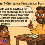 Decorative image for 1 sentence persuasion formula