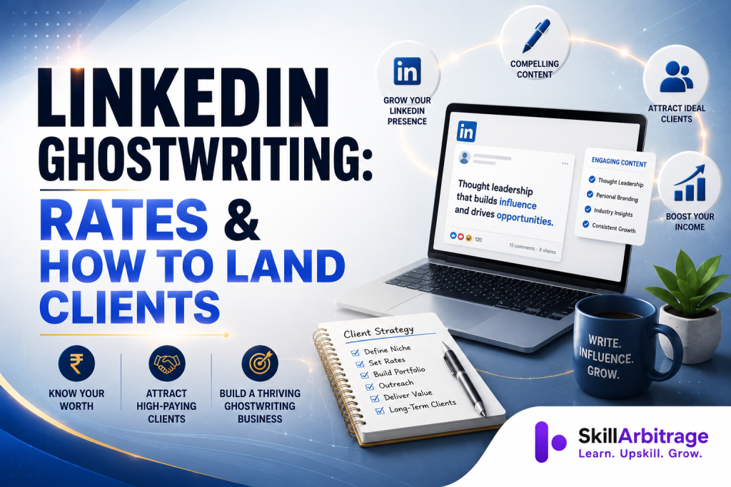 LinkedIn ghostwriting rates run 300 to 1,000 dollars per post and 500 to 15,000 a month. See the full rate ladder and how to land clients from India in 2026