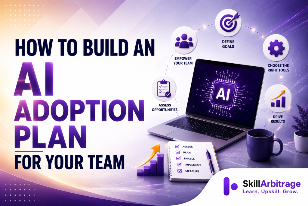 An AI adoption plan works best in three phases: prove it on one workflow, train managers and expand, then govern and measure ROI before you scale