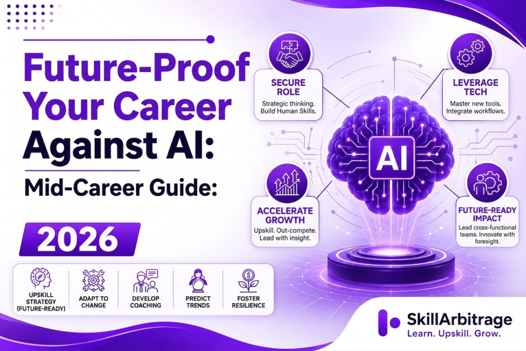 Future-proof your career against AI by scoring your role's task exposure, shedding automatable work, and building a moat AI cannot copy. A mid-career playbook