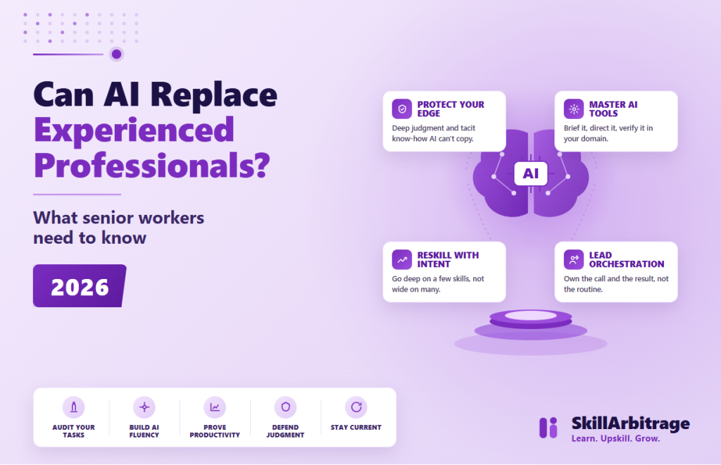AI is hitting entry-level jobs harder than senior ones, but experience alone won't protect you. What the 2026 data says and what senior workers should do.